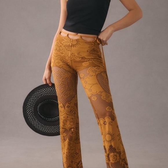 Beatrice Anthropologie Pants Pantalone Tessuto Soleil Size 8 - Picture 1 of 9